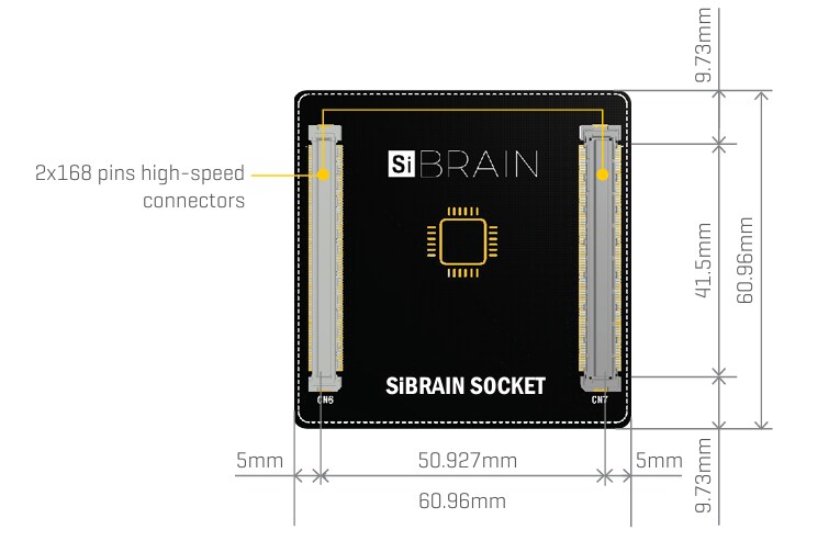 Mechanical Drawing - Mikroe SiBRAIN Card for PIC18F85K90